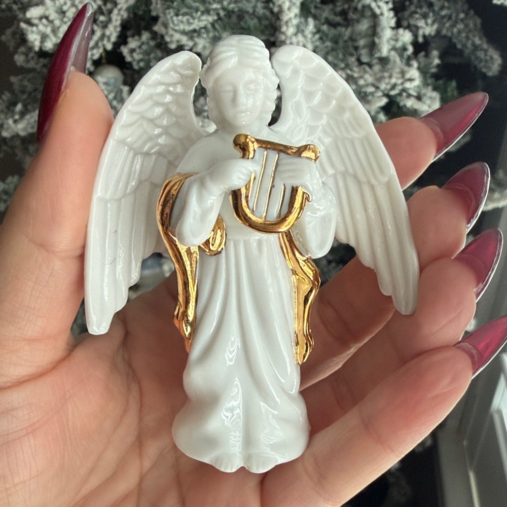White and Gold Angel Figurine